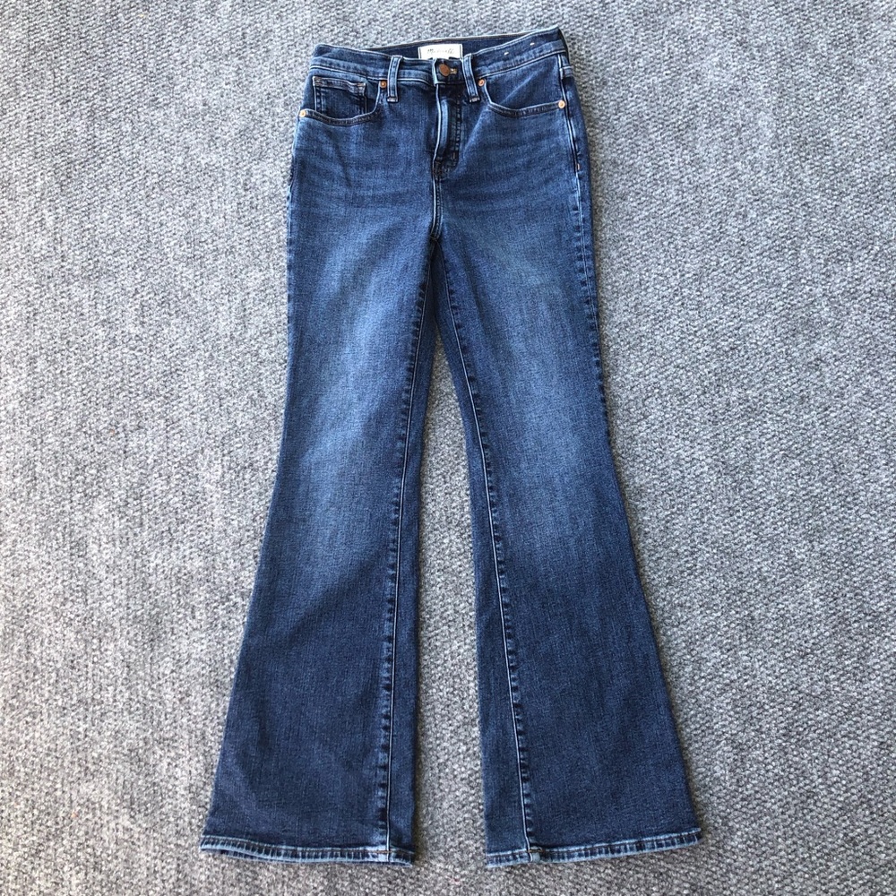Madewell skinny flare jeans in Alvord wash instacozy edition